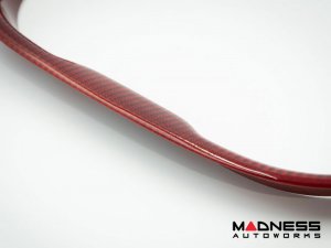 Alfa Romeo 4C Steering Wheel Trim - Carbon Fiber - Lower Trim Piece - Red Candy